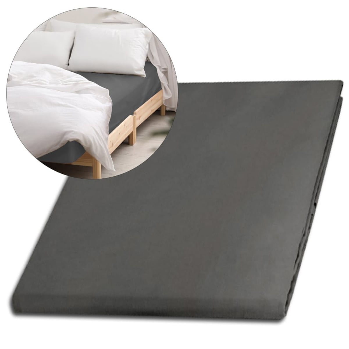 Prześcieradło satynowe bez gumki 200x220 kolor Szary