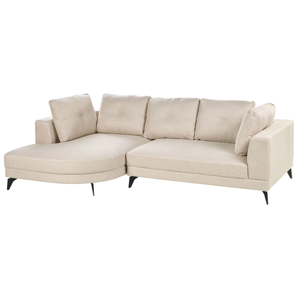 Narożnik dla 3 osób MARUM Len syntetyczny Jasnobeżowy Prawostronny