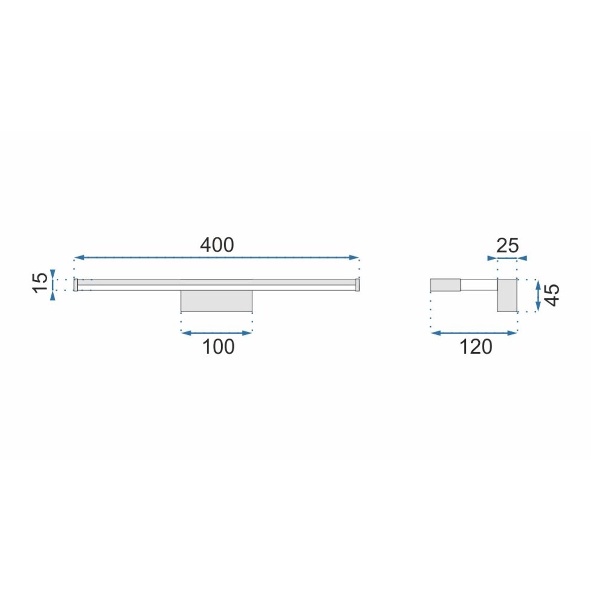 Kinkiet Led App368-1W 40Cm Chrom, Metal