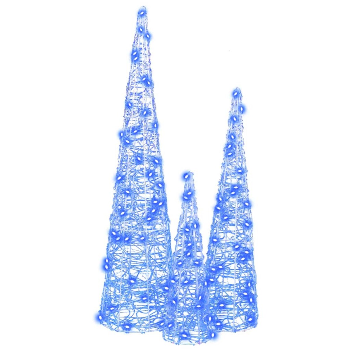 vidaXL Choinka z 90 diodami LED 3 pcs Niebieski 20 x 20 x 80 cm Akryl