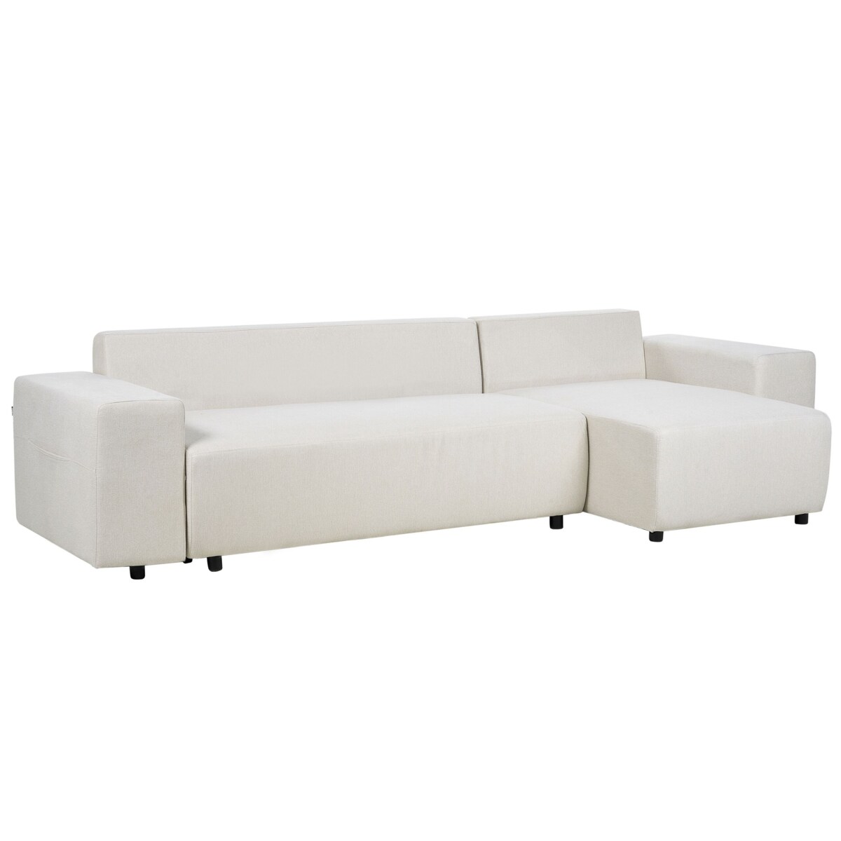 Narożnik lewostronny rozkładany z pojemnikiem jasnobeżowy LUSPA