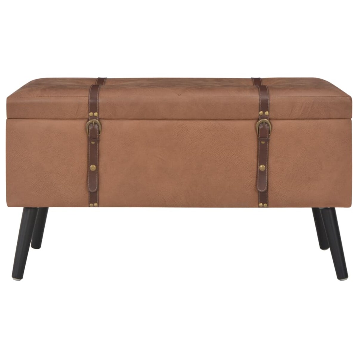 vidaXL Stołki ze schowkami, 3 szt., brązowe, sztuczna skóra