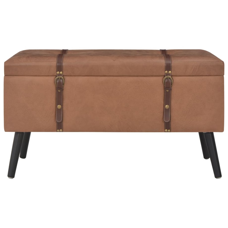 vidaXL Stołki ze schowkami, 3 szt., brązowe, sztuczna skóra