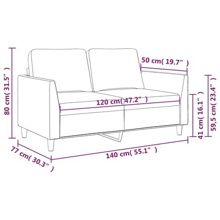 vidaXL 2-osobowa sofa, czarna, 120 cm, sztuczna skóra