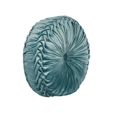 2 welurowe poduszki dekoracyjne z plisami ⌀ 40 cm lazurowe UDALA