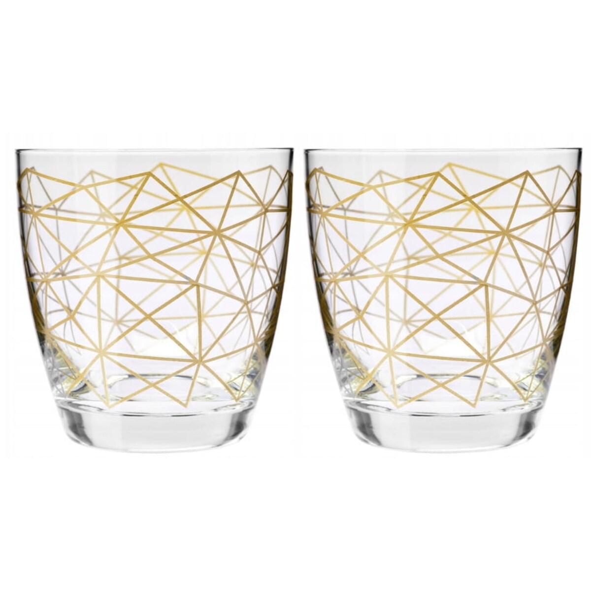 Szklanki Deco Złota Siatka Krosno 2 x 370 ml Zdobione Unikatowy Wzór Duet