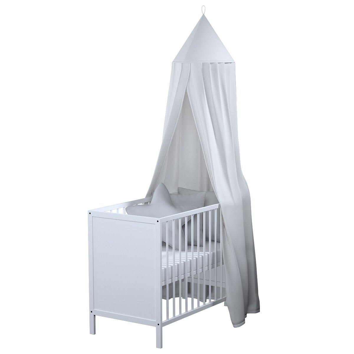 Baldachim do łóżeczka, biały, fi 50cmx230cm, Happiness