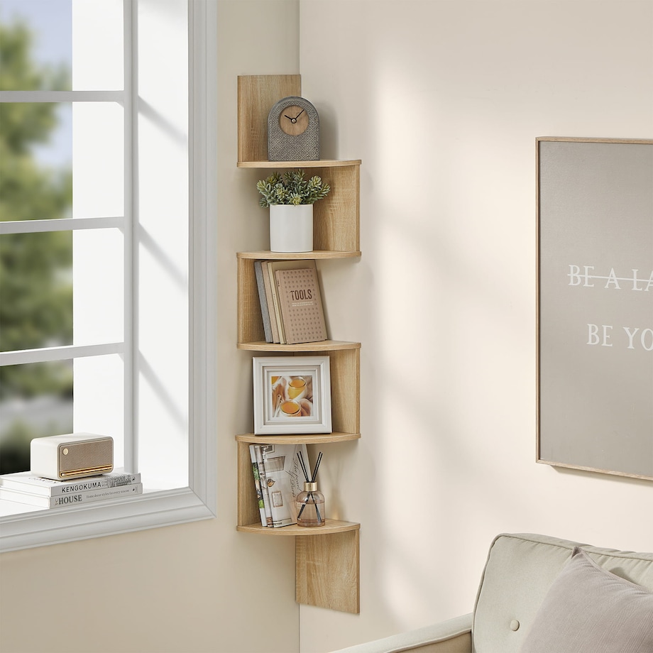 Regał Narożny Półka 20X20X126 Cm Sonoma