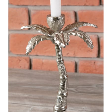 ŚWIECZNIK PALMA kandelabr ALUMINIUM MARMUR 26cm