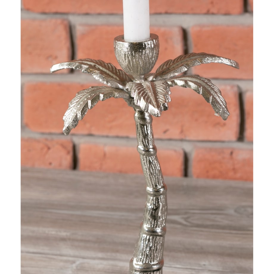 ŚWIECZNIK PALMA kandelabr ALUMINIUM MARMUR 26cm