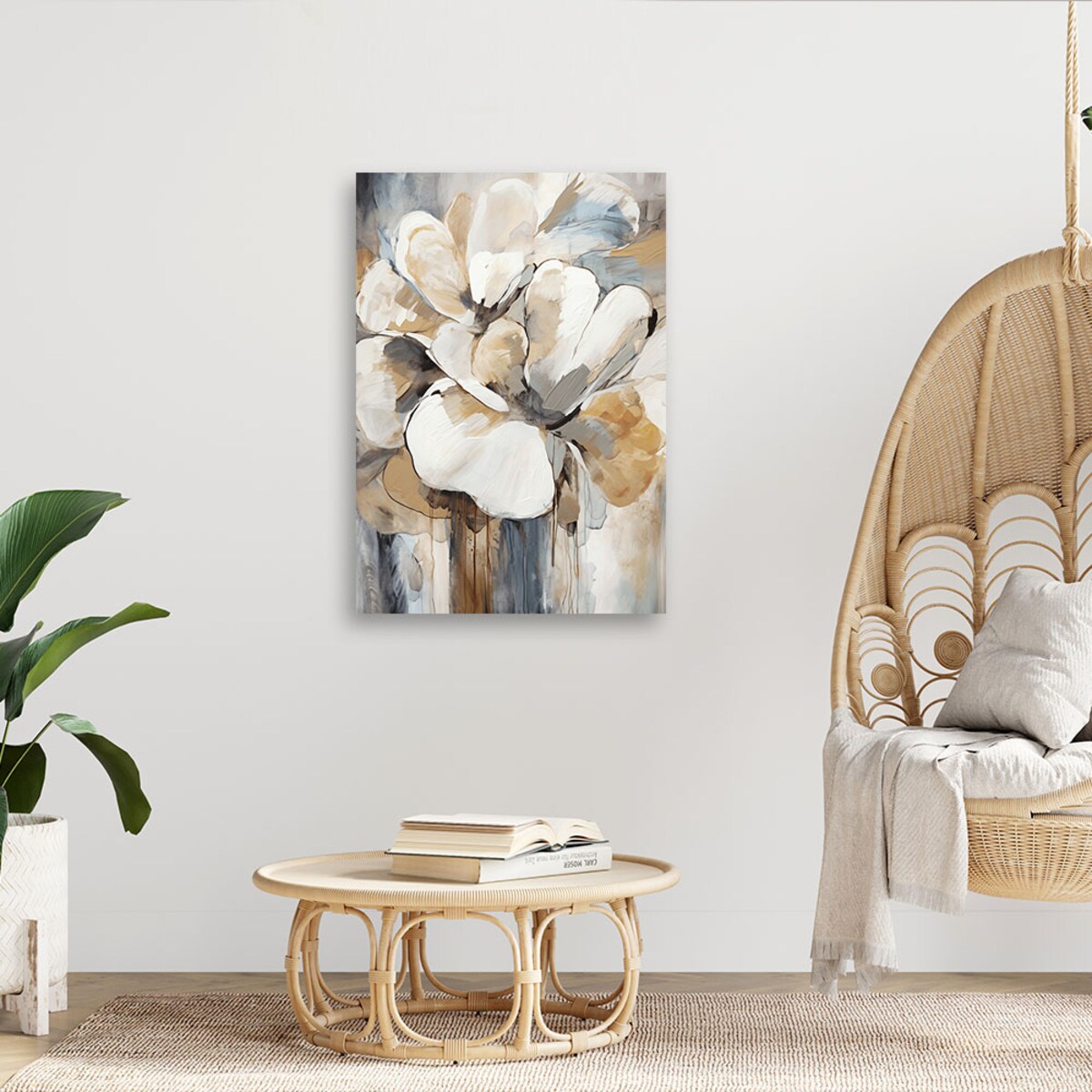 Obraz na płótnie, Beżowe kwiaty