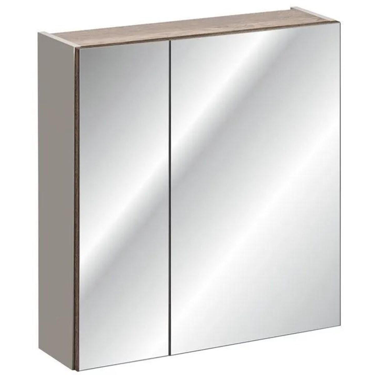 Szafka łazienkowa SANTA FE TAUPE 60 cm szara krzemowa z lustrem