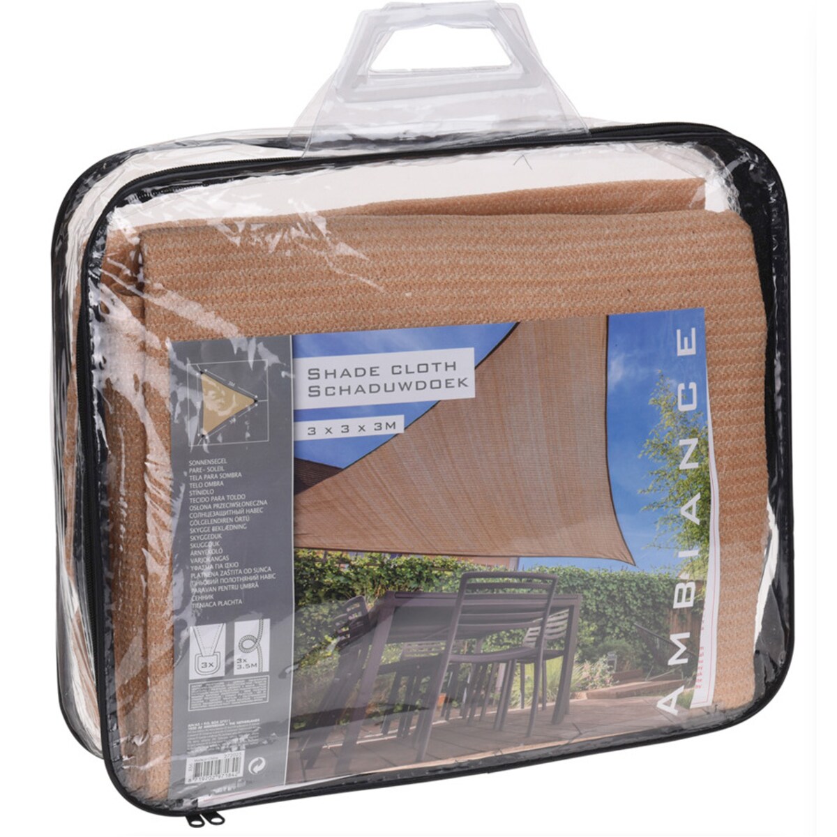 Żagiel przeciwsłoneczny trójkątny, 3 x 3 x 3 m