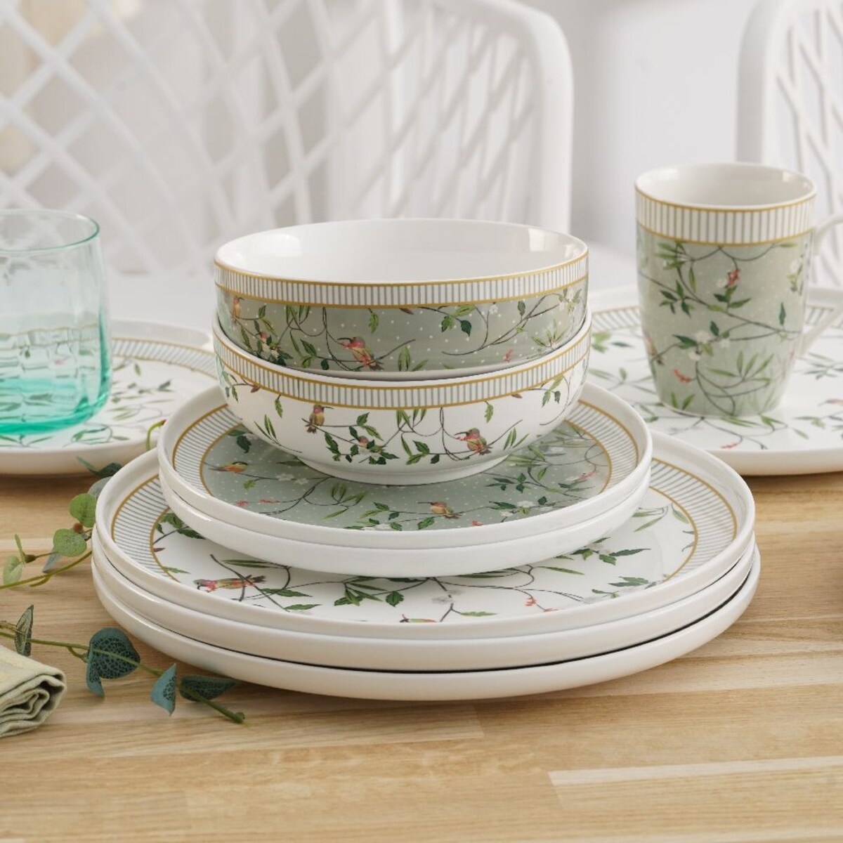 VILLA ITALIA Talerz głęboki porcelanowy 15,5 cm NORIKO GREEN