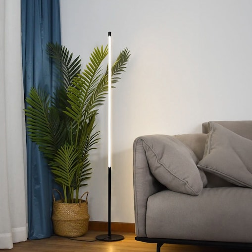 Lampa Podłogowa Led App1415-F Led Czarny, Metal