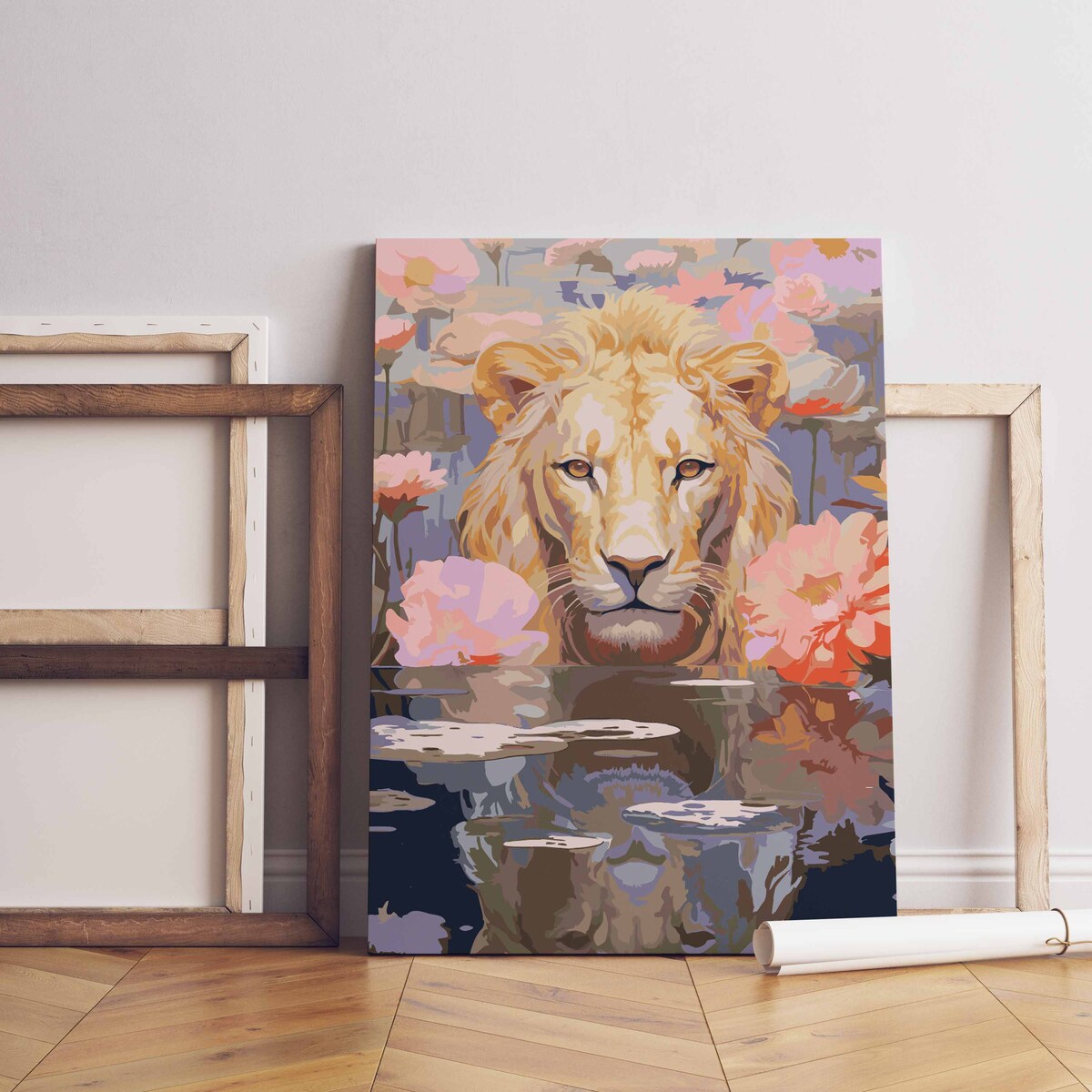 Malowanie po numerach, zestaw DIY – LEW 40x50 cm- Produkt PL