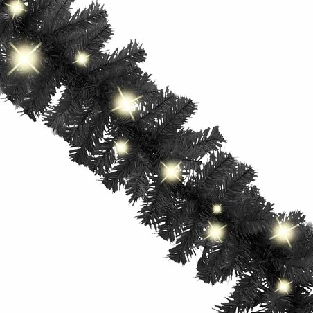 vidaXL Girlanda świąteczna z lampkami LED, 10 m, czarna