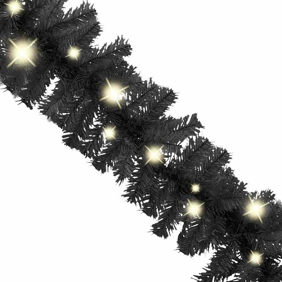 vidaXL Girlanda świąteczna z lampkami LED, 10 m, czarna