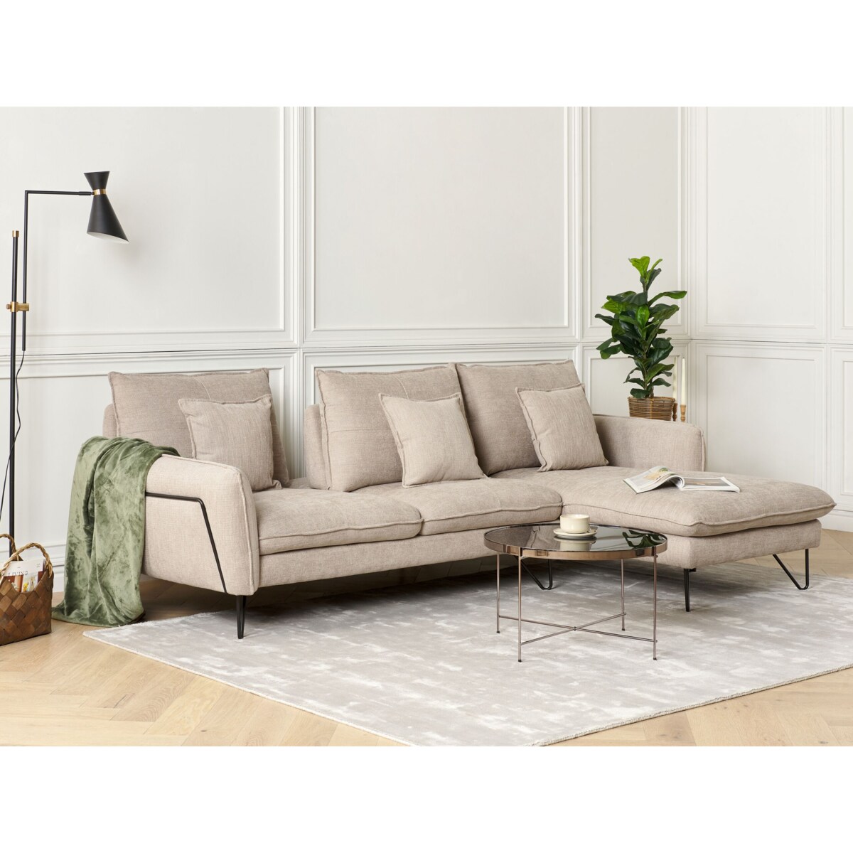 Narożnik lewostronny beżowy SERSAN