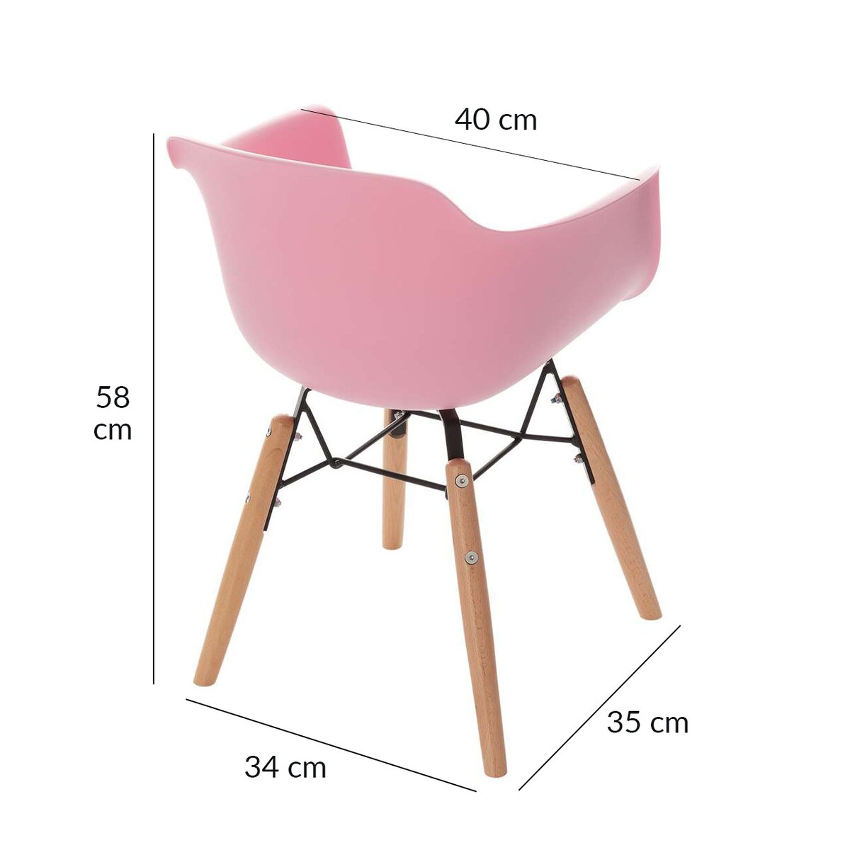 Krzesełko dziecięce Monte candy pink, 40x40x58cm