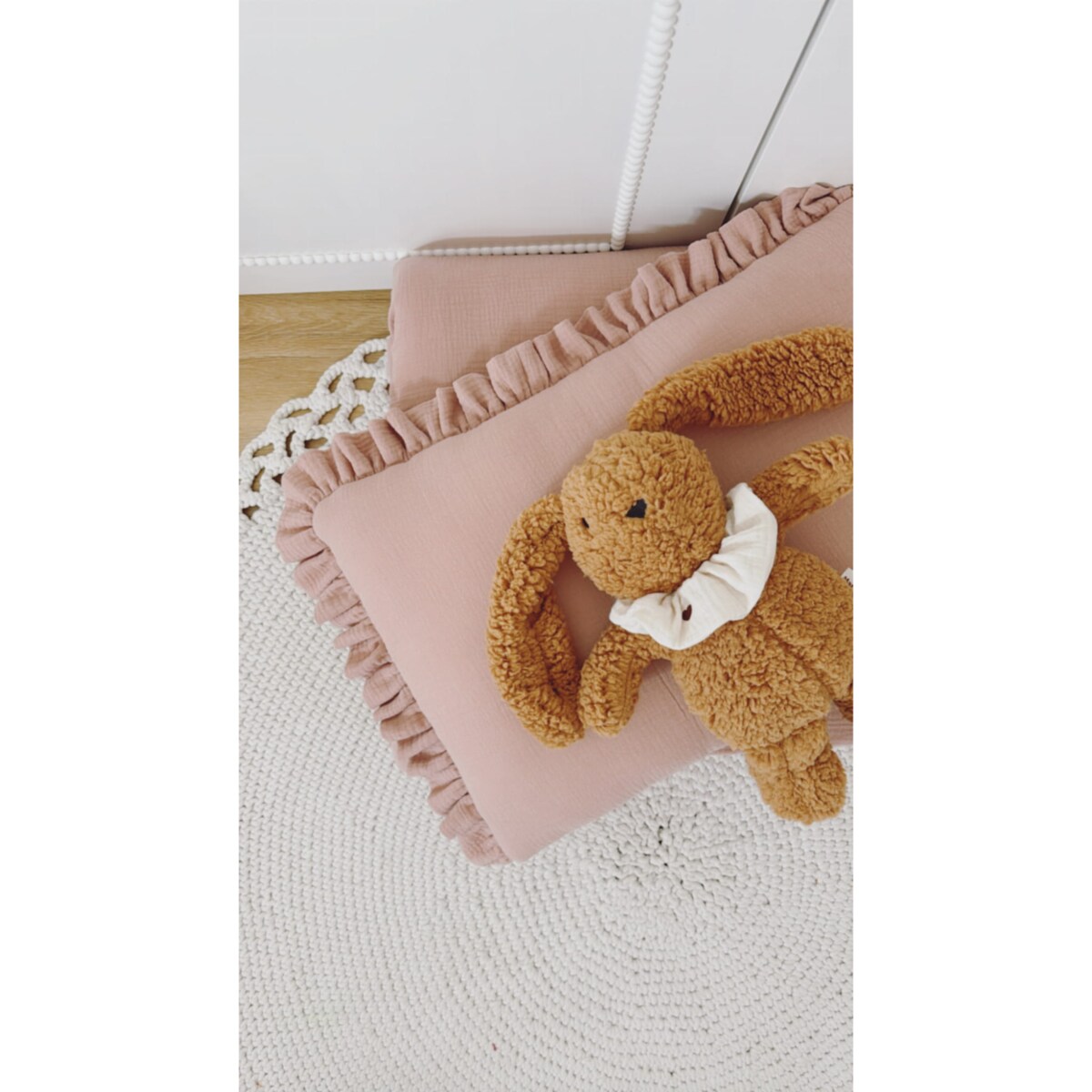 Przytulanka Królik z frotką - Ecru
