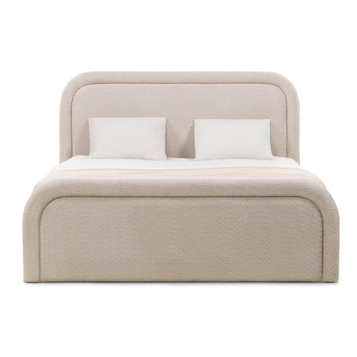 Łóżko 160x200 cm ze stelażem i pojemnikiem bouclé Ostuni