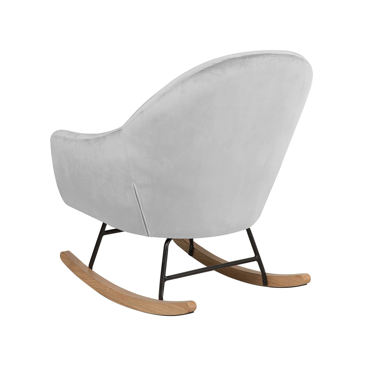 Fotel bujany welurowy szary OXIE