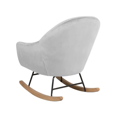 Fotel bujany welurowy szary OXIE