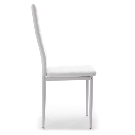 Zestaw 6 krzeseł FADO tapicerowane ekoskóra białe