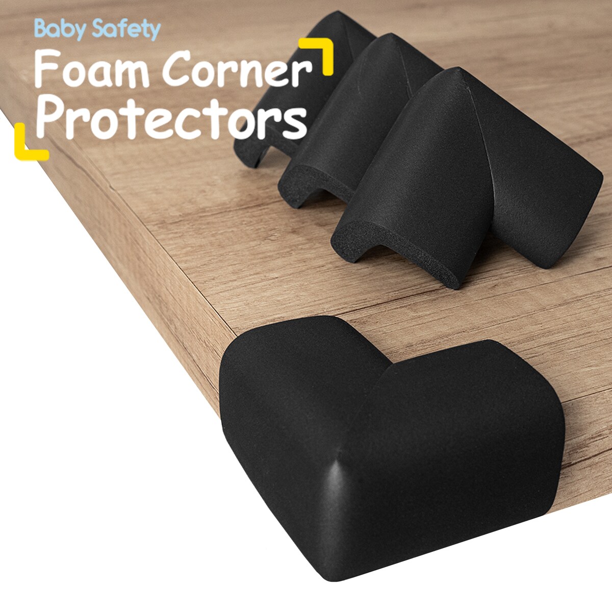 piankowe narożniki zabezpieczające meble, sipo, zestaw 4 sztuk, czarne