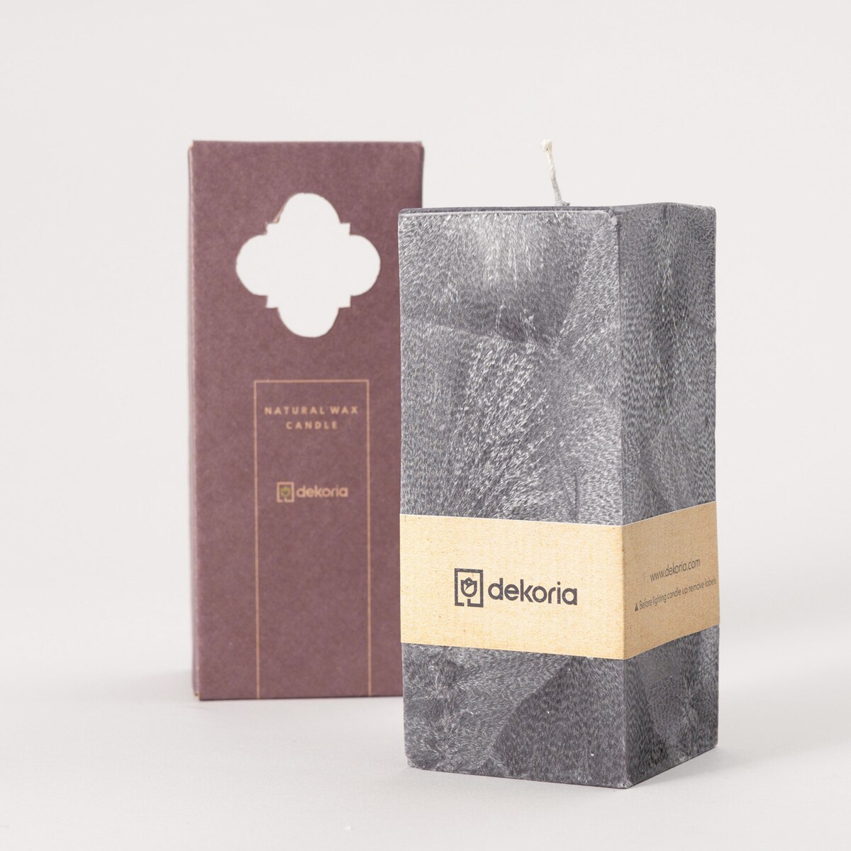 Świeca zapachowa palmowa kostka Black, 7,5x7,5x18 cm