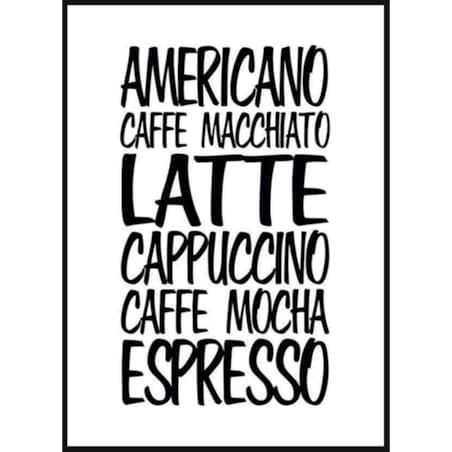 Poster Story, Plakat, Obraz - Popularne Kawy na Białym Tle, wymiary 60 x 84 cm