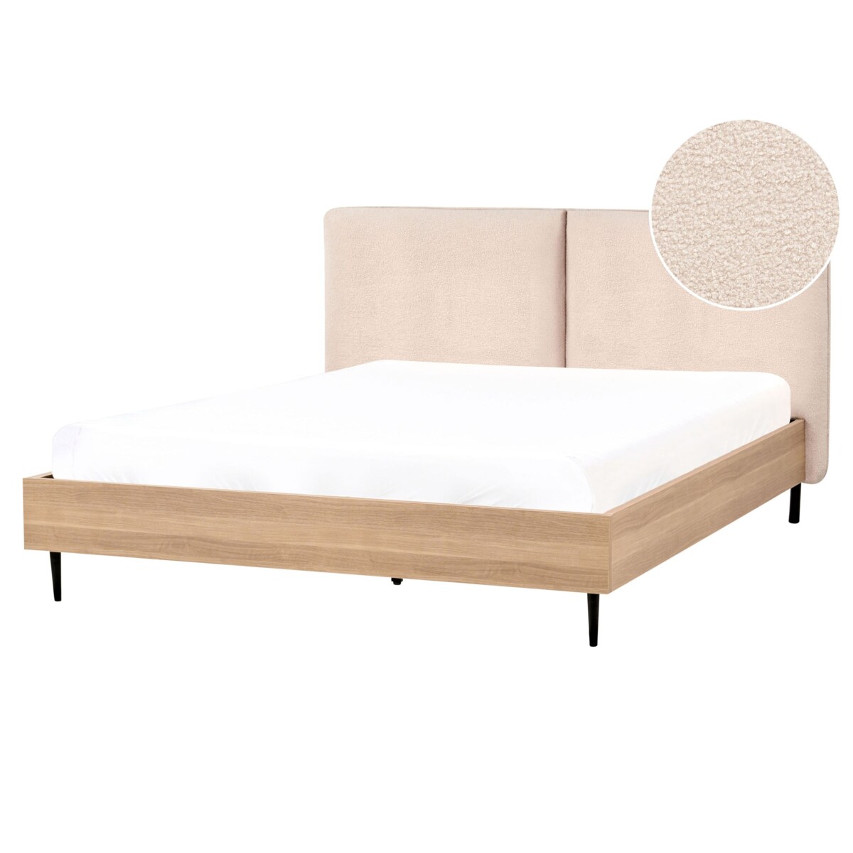 Łóżko Boucle LIMANTON 160 x 200 cm Beżowy