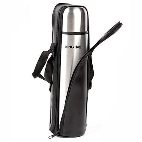 Termos stalowy z pokrowcem 0.5L na kawę herbatę napoje KINGHOFF