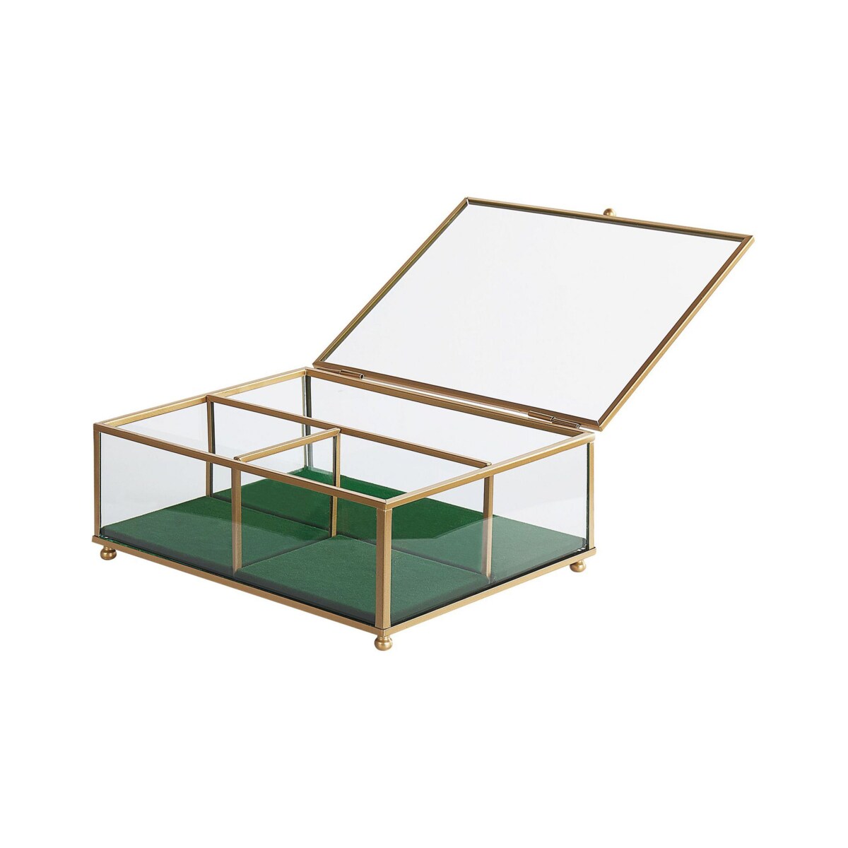 Szkatułka na biżuterię szklana złota SAINTES