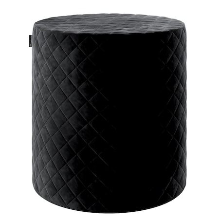 Puf Barrel pikowany, głęboka czerń, ø 40 wys. 40 cm, Velvet