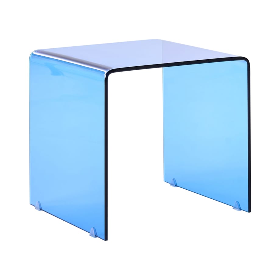 Zestaw 2 stolików pomocniczych KENDALL Szkło hartowane Niebieski