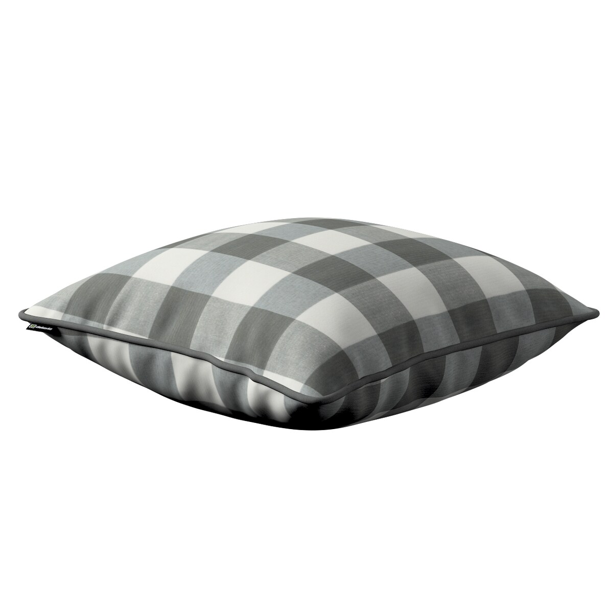 Poszewka Gabi na poduszkę 45x45 szaro-biała krata (5,5x5,5cm)