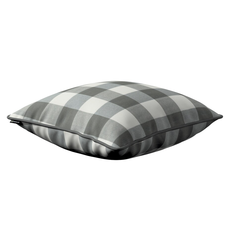 Poszewka Gabi na poduszkę 45x45 szaro-biała krata (5,5x5,5cm)