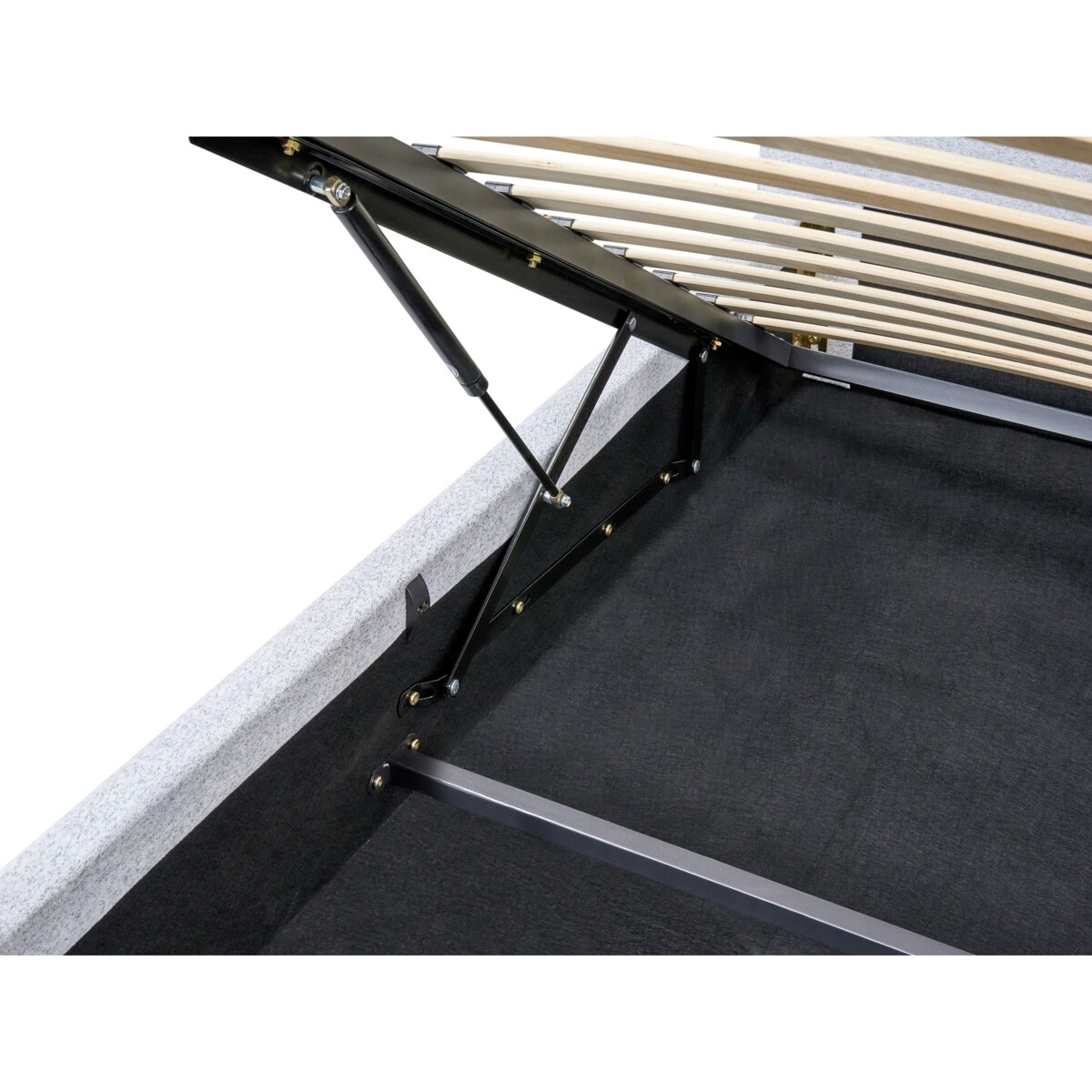 Łóżko z pojemnikiem BLAGNAC 160 x 200 cm Jasnoszary