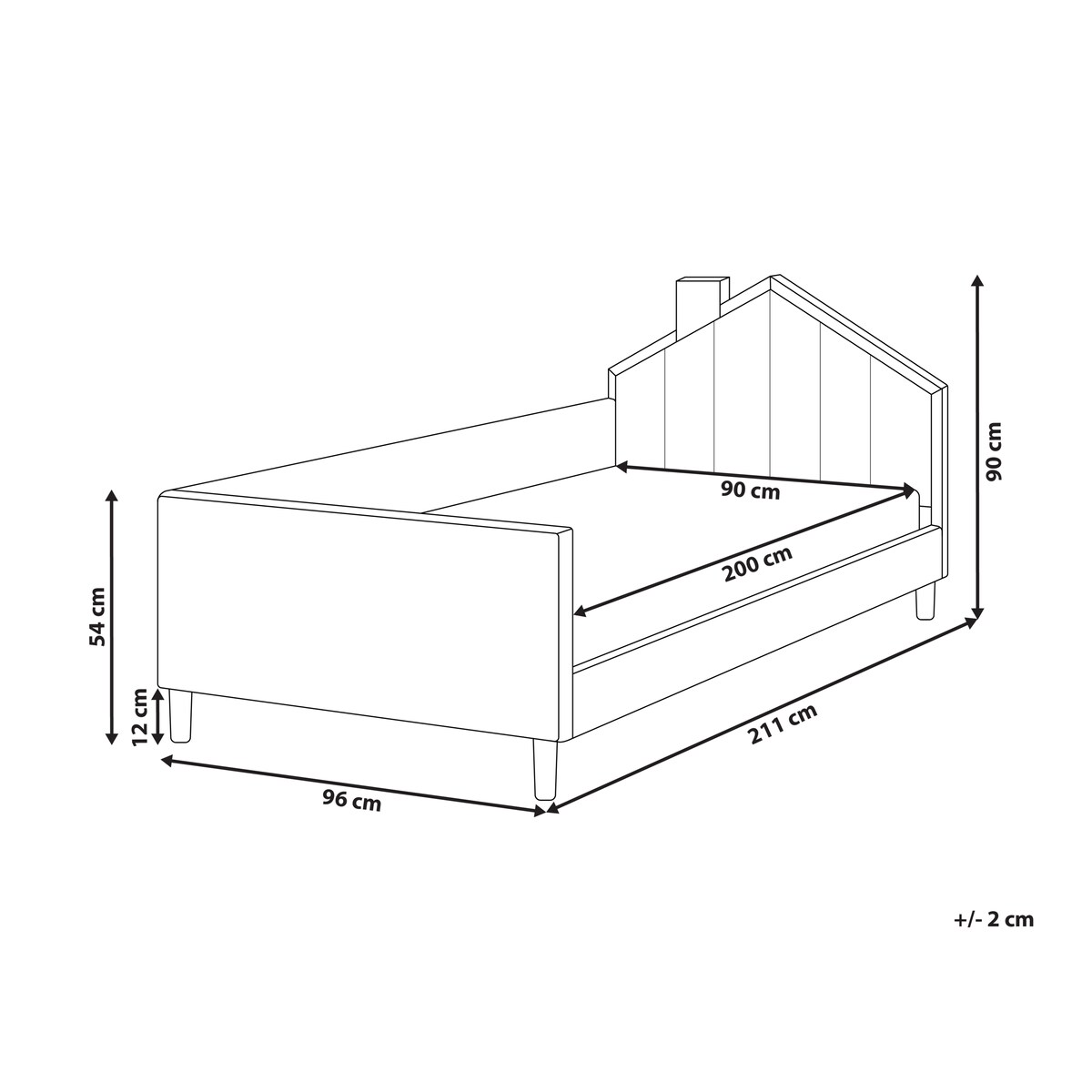 Łóżko dziecięce Domek Welur KERVAN 90 x 200 cm Różowy