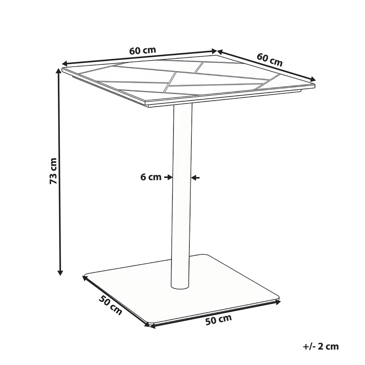 Stolik bistro STINTINO 60 cm 60 cm Metal Czarny