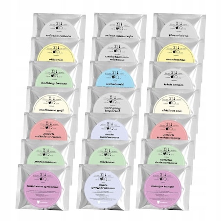 ZESTAW PREZENTOWY UPOMINKOWY BOX - 21 RÓŻNYCH HERBAT SYPANYCH W SASZETKACH - PREZENT UPOMINEK DLA TATY TEŚCIA NA DZIEŃ OJCA URODZINY