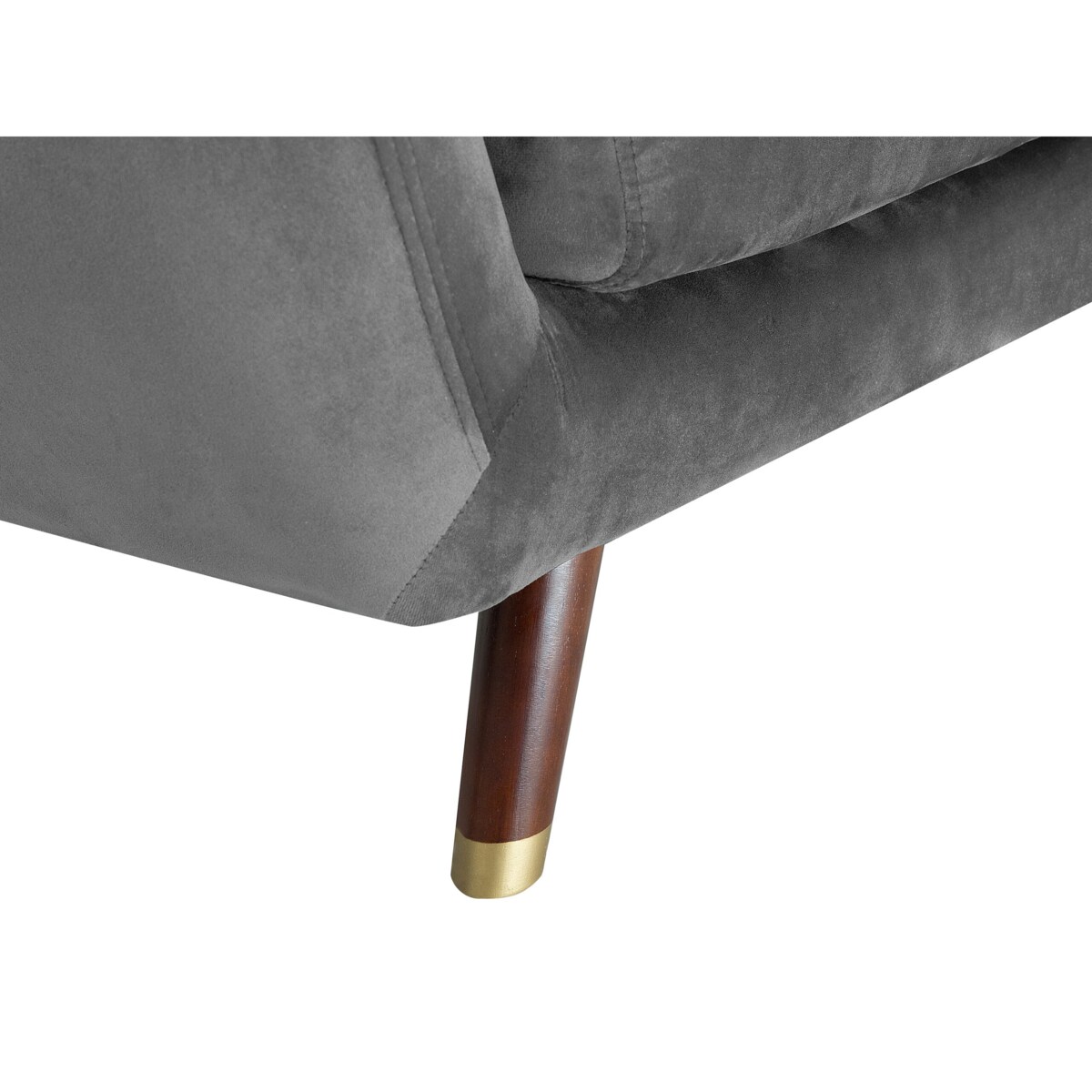 Sofa 3-osobowa welurowa szara BODO