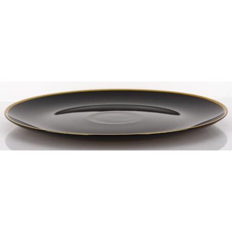 Podstawka dekoracyjna pod talerz, Ø 33x2 cm PULVINAR-3 czarna ze złotym obrzeżem
