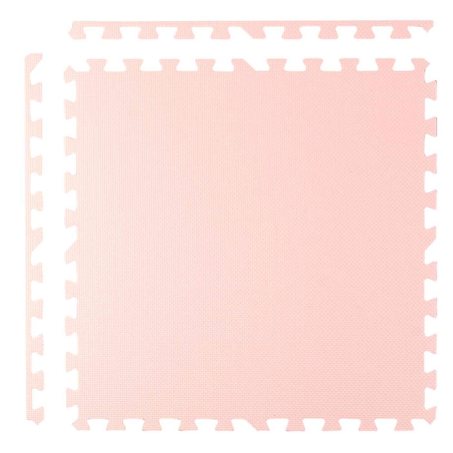Duża mata piankowa puzzle piankowe 60x60 cm 4 szt. Ricokids biało-różowa