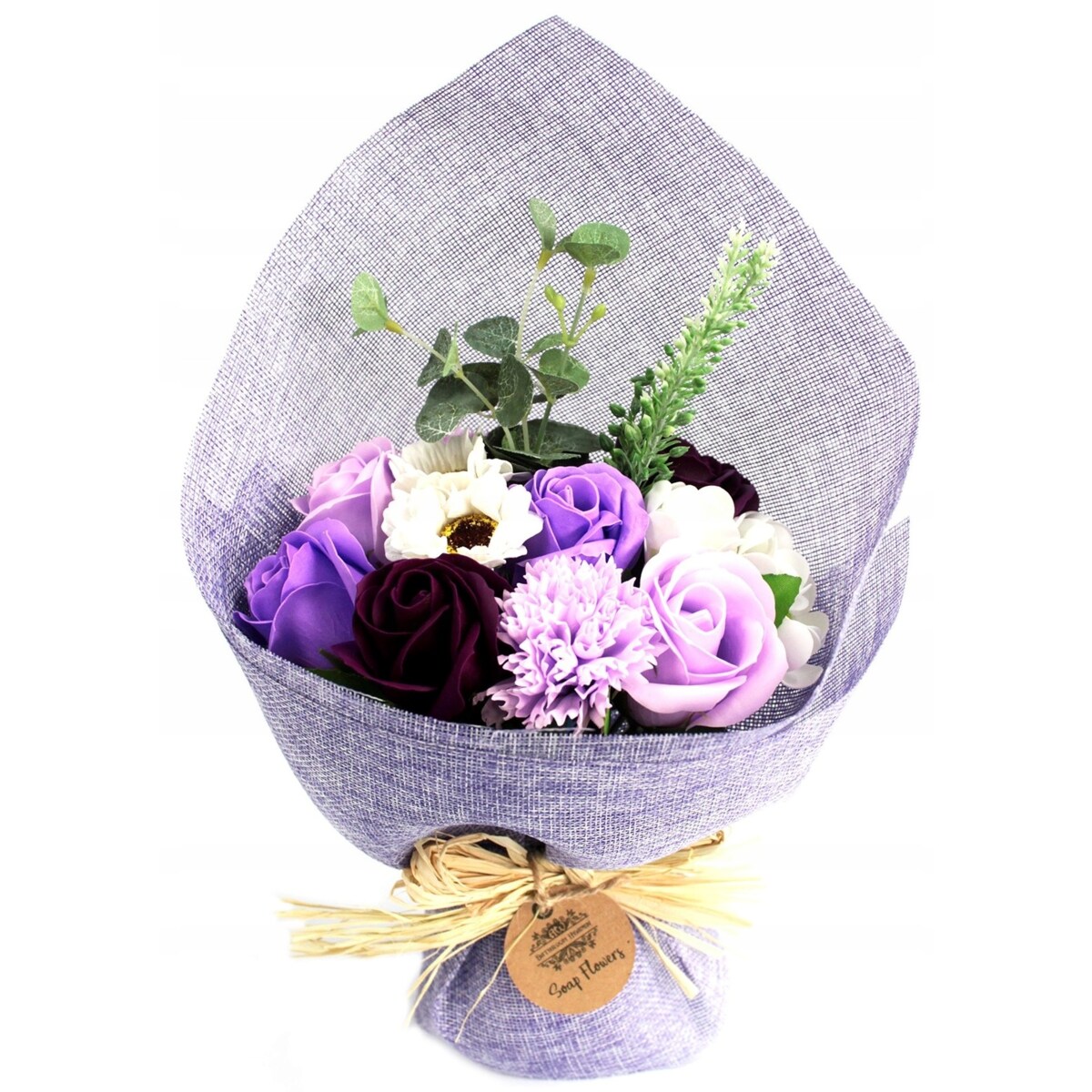 DZIEŃ MAMY kwiaty FIOLETOWE róża mydlane bukiet urodziny imieniny prezent