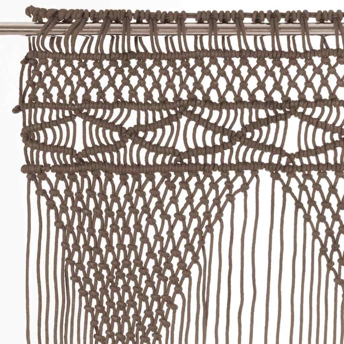 vidaXL Zasłona z makramy, kolor taupe, 140 x 240 cm, bawełna