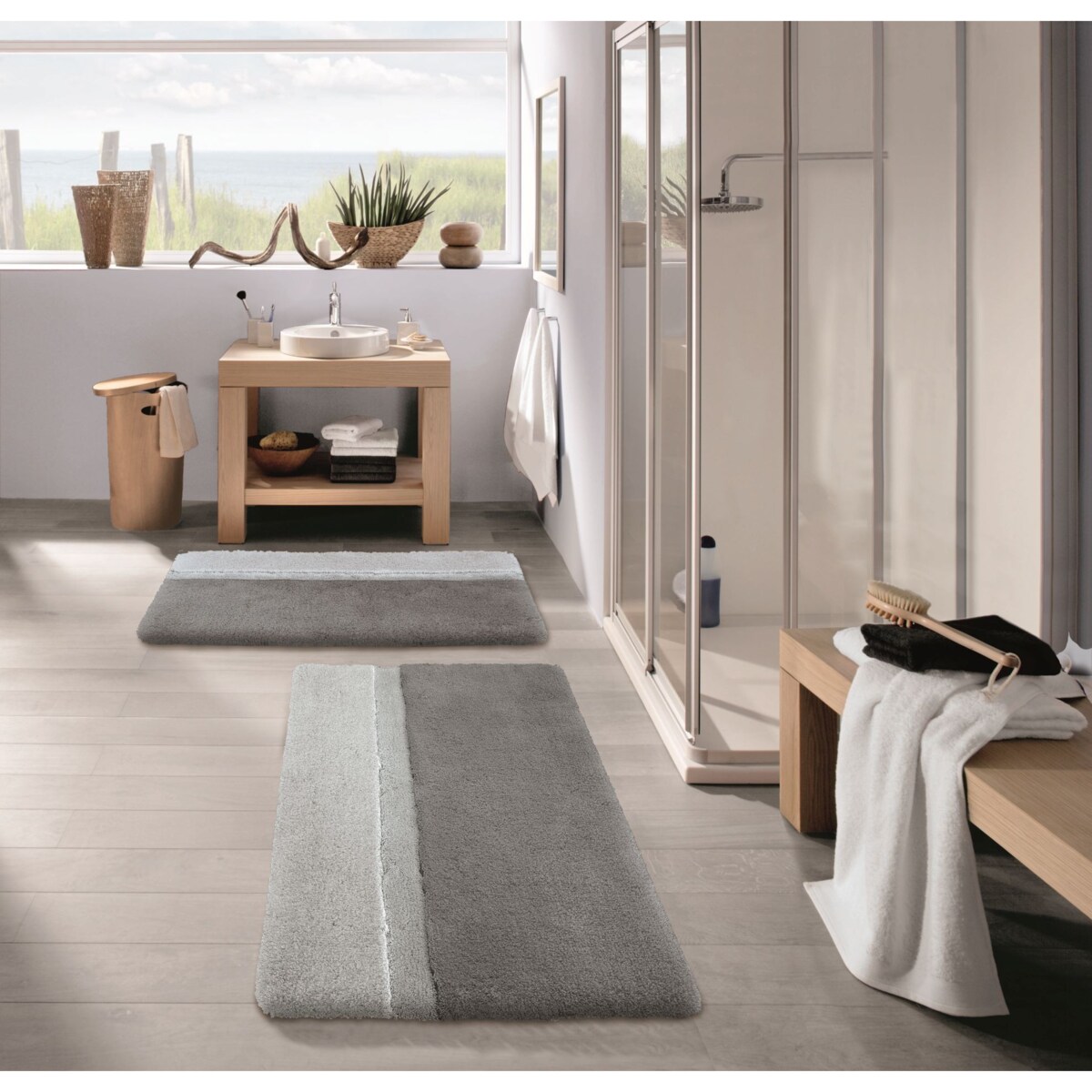 Kleine Wolke Life Ekologiczny Dywanik łazienkowy szary 60x100 cm ECO LIVING