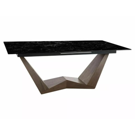 Stół rozkładany BONUCCI CERAMIC 200(250)x98 czarny marmur/orzech